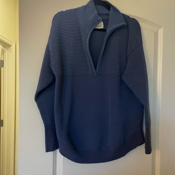 Aerie Navy Half-Zip Sweatshirt - Picture 1 of 3